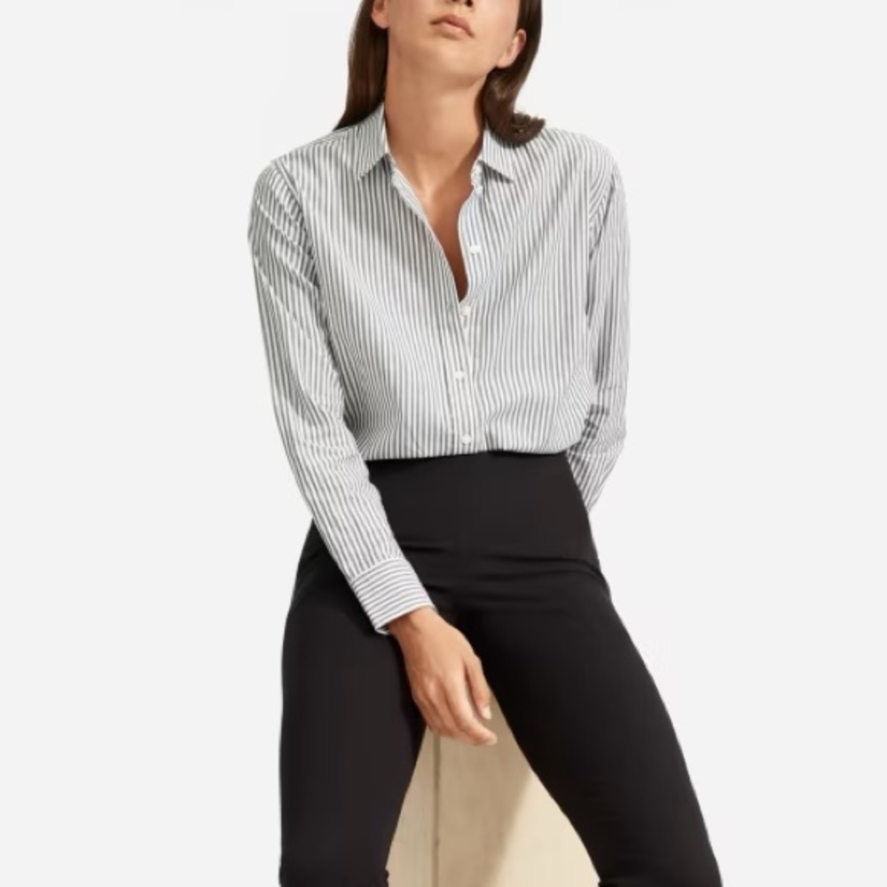 Foxcroft NYC Non-Iron Pinstriped Shirt